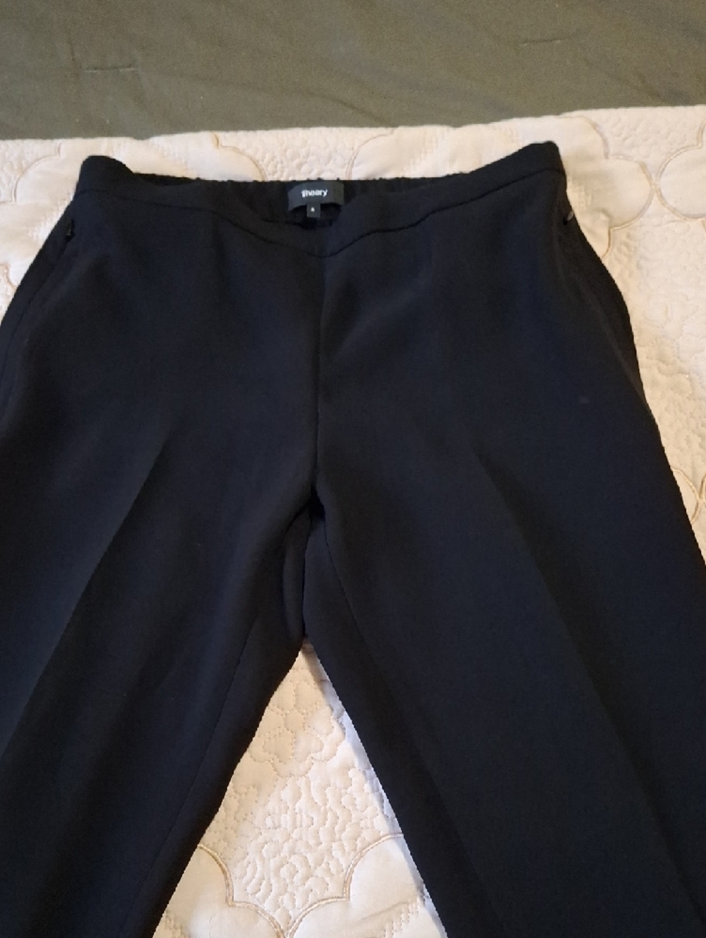 Theory Black Women's Dress Pants - Slim Straight Pull On Pant Size 6
